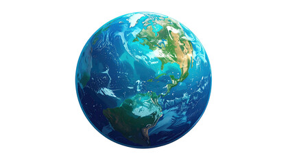 Fototapeta premium Cartoon rendering of Earth, focusing on North America and Australia, against a black background, stylized
