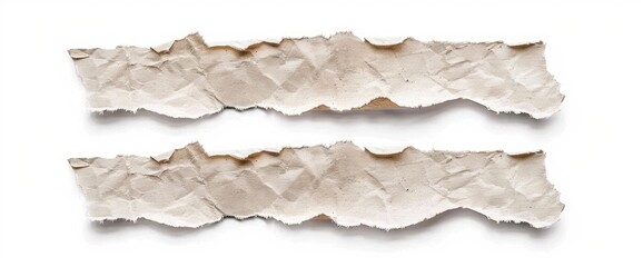 Fototapeta premium Ripped pieces of paper on white background for a memo or collage use