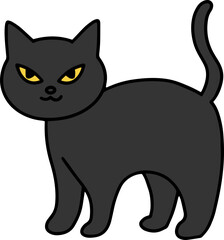 halloween black cat vector illustration