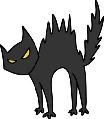 halloween black cat vector illustration