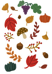 Obraz premium 秋のいろいろ素材集