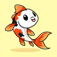 Cute kawaii koi fish character vector design
