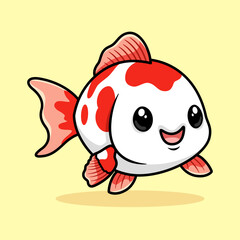 Cute kawaii koi fish character vector design