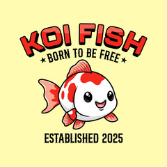 Cute kawaii koi fish art vector design
