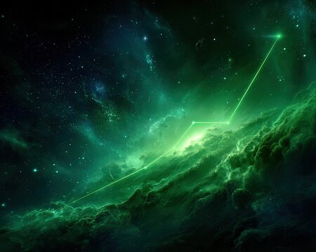 Green Cosmic Nebula Space Galaxy - Powered by Adobe