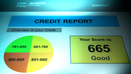 A Credit Score from Generic Website - 665 Good Score