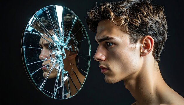 Distorted reflection reveals deep self doubt and body image struggles