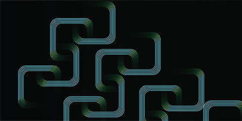 Abstract illustration of interconnected, curved, and rectangular shapes with a gradient effect against a dark background.