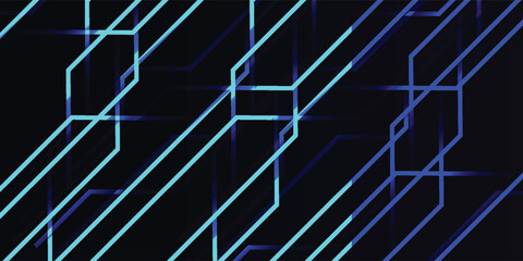 Abstract digital art featuring a network of interconnected blue lines on a dark background.