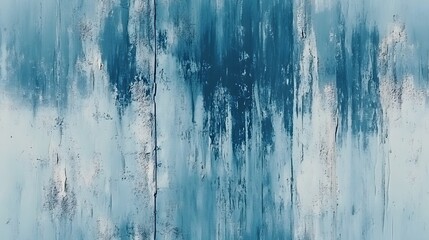 Obraz premium Vertical streaks of deep and pale blue paint create an abstract textured surface