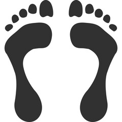 Illustration Of Two Dark Gray Footprints On A Transparent Background Representing Human Steps And Walking Motion