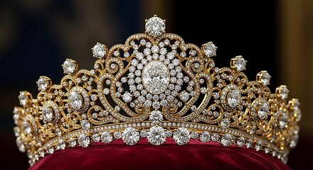 Obraz premium Exquisite Diamond and Gold Tiara - A Regal Masterpiece of Jewelry.
