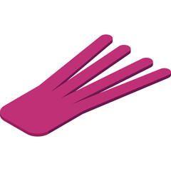 Isolated Fuchsia Pink Object Resembling Fingers or Tentacles Floating Against White Background 3D Render