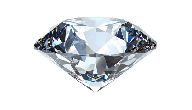 Brilliant diamond. Sparkling, gem with intricate facets, displayed against a stark black backdrop. Luxurious and refined aesthetic