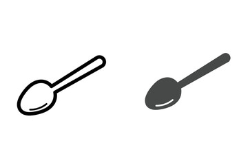 spoon on white background. Spoon icon vector set illustration