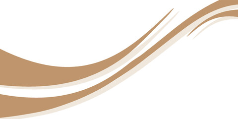 Abstract background with smooth, flowing brown and beige waves on a white backdrop.