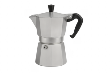 Stovetop coffee maker preparing traditional espresso beverage