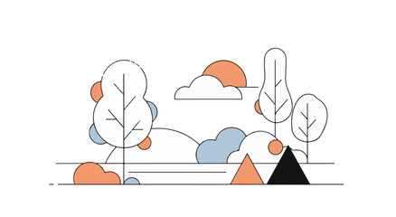 Flat Minimal Nature Illustration