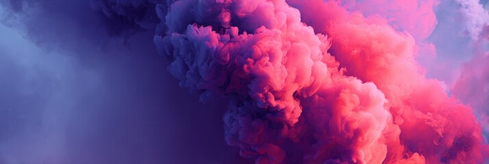 Fototapeta premium Vibrant Clouds in Shades of Pink and Purple Swirl Against a Colorful Backdrop During Sunset