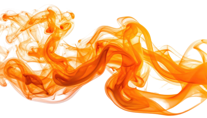 Swirling orange, yellow smoke on a black background, creating a dynamic and abstract pattern