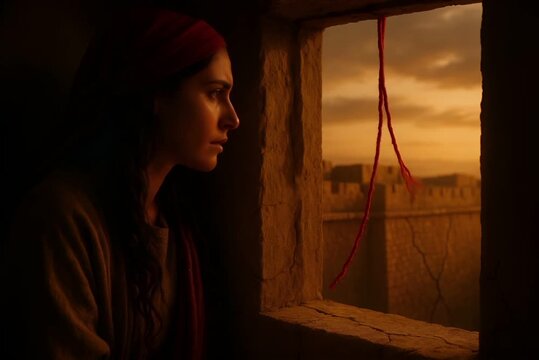 Rahab Ties a Red Rope in Her Window as Jericho Trembles Beneath God&rsquo;s Footsteps