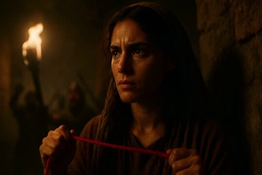 Rahab Ties a Red Rope in Her Window as Jericho Trembles Beneath God&rsquo;s Footsteps