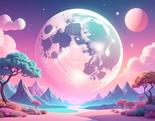 幻想的な３Ｄ風背景画像