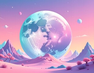 幻想的な３Ｄ風背景画像