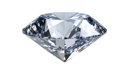 Sparkling, colorless diamond gemstone with intricate facets isolated on a black background, creating contrast and depth