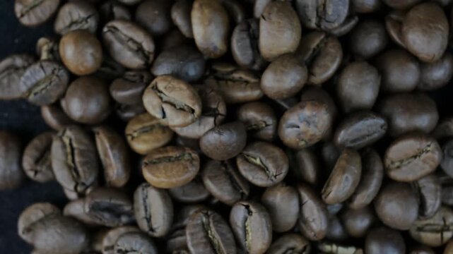 coffee beans on a rotating background