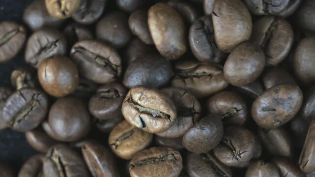 coffee beans on a rotating background