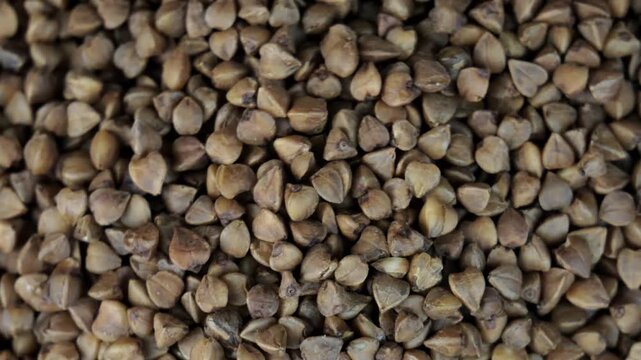 buckwheat groats on a rotating background