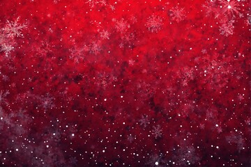 Red passion bacground with snowflakes for Saint Valentain's Day on February 14. Winter snowing background design for banners. Christmas ad backdrop texture