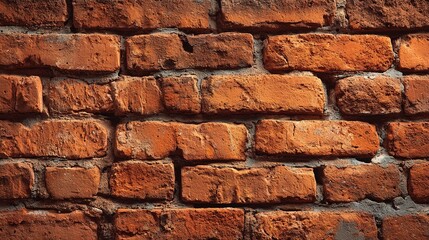 Obraz premium patina. Close-up of weathered red brick wall, warm tones and natural texture evoking rustic charm and history. real-estate listings.