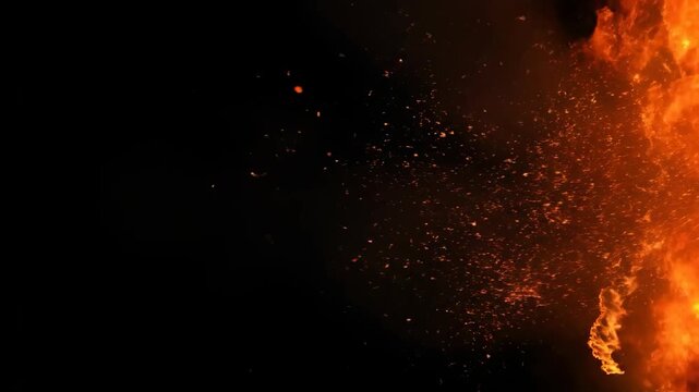 Dynamic Fireball Explosion on Green Screen and Black Background for Visual Effects.
