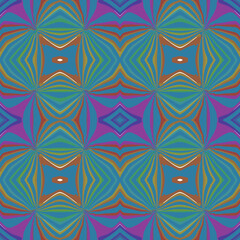 Vibrant kaleidoscope pattern with mesmerizing symmetrical designs perfect for bold textiles and impactful artistic backgrounds, adding a touch of retro flair