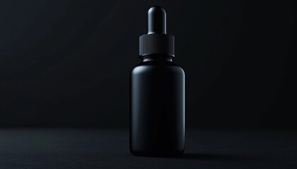 Man skincare black bottle dropper copy space background
