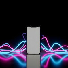 Neon Smartphone Mockup Reflection