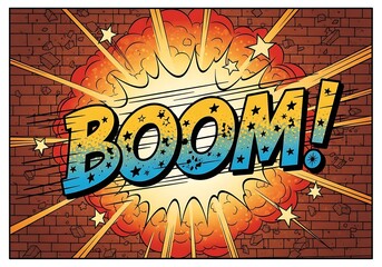 Comic Book Explosion - A Dynamic and Vibrant Illustration.