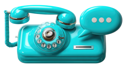 Communication Clarity: A vintage telephone, accompanied by a speech bubble, symbolizing conversations and message exchange. conveying connectivity, information dissemination, and dialogue.