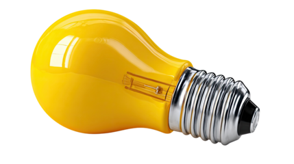 Illuminating Idea: A striking, eye-catching, yellow light bulb, radiating innovation and the sparking of a new concept.