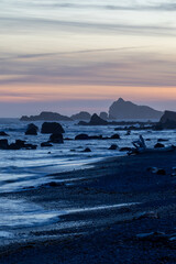 Sunset along the coast in northern California
