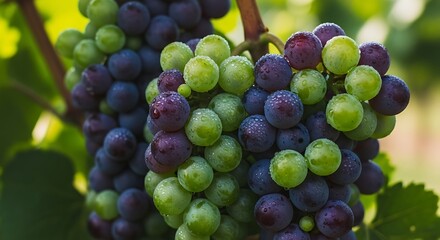 Ripening Grapes on the Vine - A Colorful Harvest.