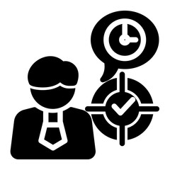 Self Control Punctuality Efficiency icon from the Personal Growth icon collection (Glyph Style)