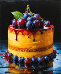 cake with berries