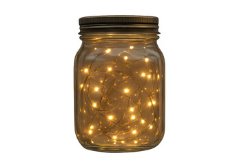 Mason jar string lights creating warm decorative glow