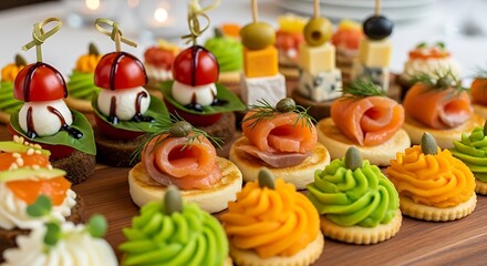 Assorted Appetizers - A Colorful Culinary Display of Flavors.