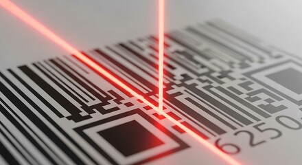 Scanning a QR Code with Red Laser Light for Data Retrieval.