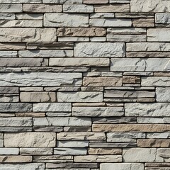 Obraz premium Stone Veneer Wall Texture - Rustic and Durable Exterior Cladding.