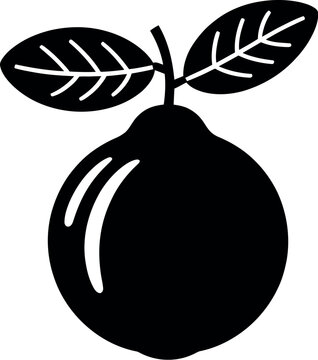 Black fruit with leaves nance silhouette